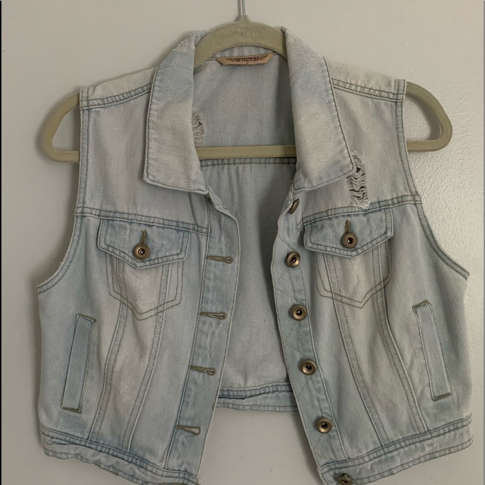 Jean light blue top